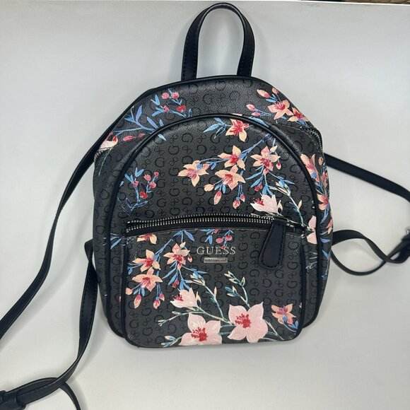 mini GUESS backpack with a floral pattern - Picture 1 of 13